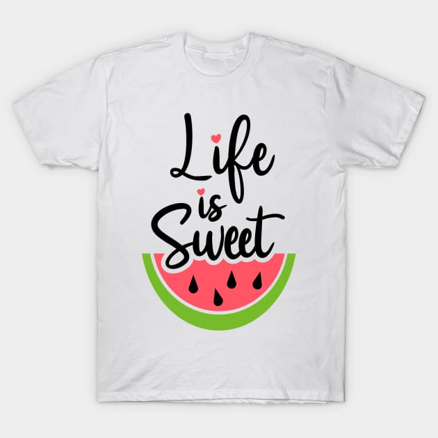 Life is Sweet Watermelon T-Shirt by CeeGunn